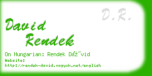 david rendek business card